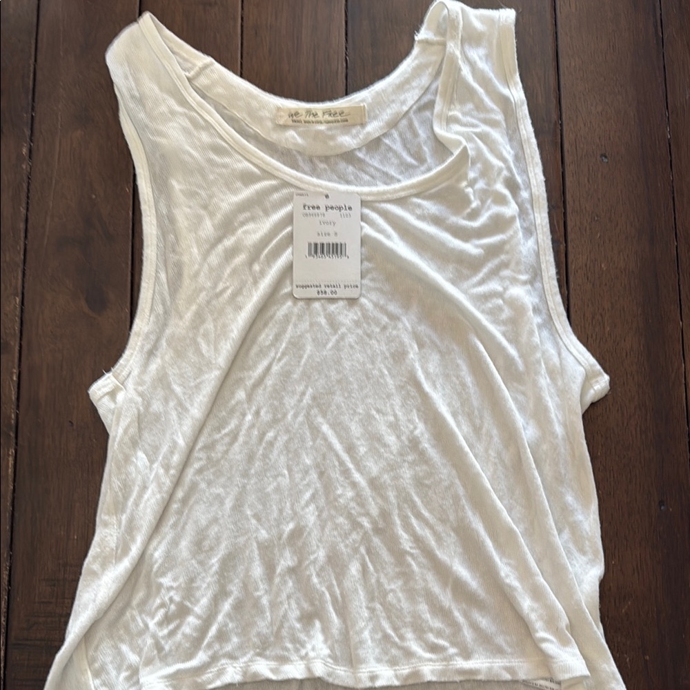 Free People White Sleeveless Top